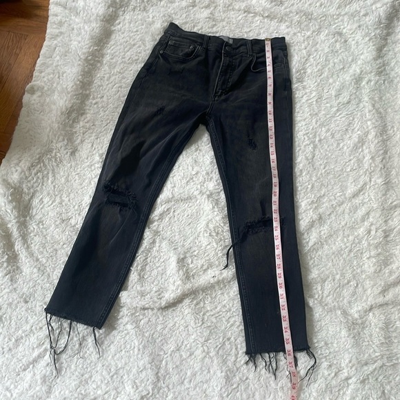 Boyish Black Distressed Jeans with Frayed Hem - Picture 12 of 15